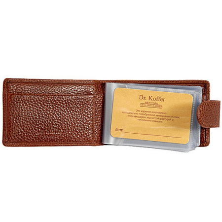 Визитница Dr.Koffer 11*7см на 48 визиток, коньяк