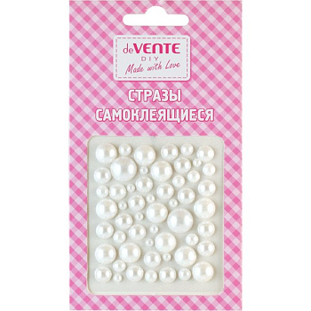 Стразы самоклеящиеся "Жемчужный микс"  (ассорти) deVENTE цв. белый