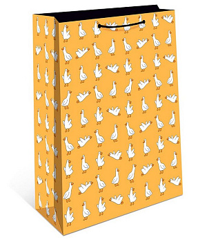 Пакет бумажный 26*32см ламинированный "Гуси"