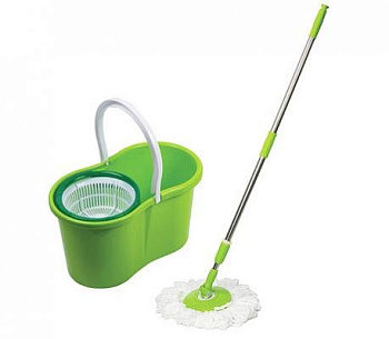 Набор для уборки помещений: ведро с отжимом 7л/5л, самоотжим. швабра с круг. насадкой (2шт) ЛАЙМА