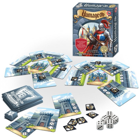 Игра настольная  .7+ с карточками "Цитадель" (2-4 игрока, 30 мин) Русский стиль