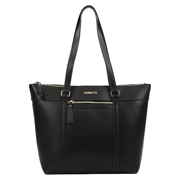 Сумка женская FABRETTI 29х28х12 см, нат. кожа, черный