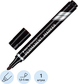 Маркер перманентный  5-1,5 мм Deli "Think" скошенный, черный