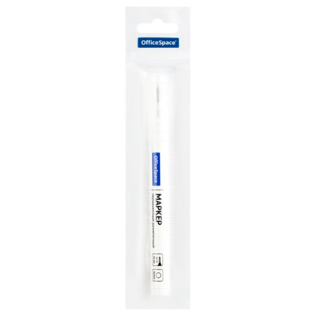 Маркер с удлиненным наконечником перманентный 0,7 мм круглый, белый OfficeSpace