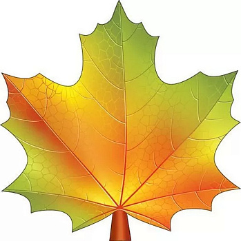 Наклейка оформительская на скотче осенняя  100*100мм "Кленовый лист" зеленый