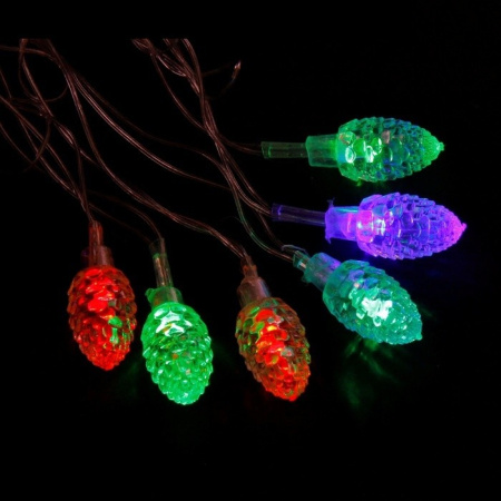 Гирлянда комнатная Фигурная "Шишка большая" 5м, 20 цветных ламп, мигание (от -10 до +35 °С)