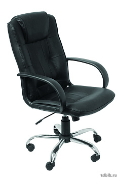 Кресло руководителя Бюрократ T-800AXSN  (натуральная кожа, цв. черный)
