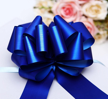 Бант Шар 50мм синий (металлик)