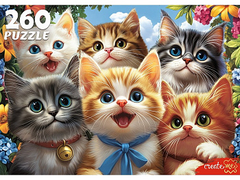 Пазлы  260 дет. "Селфи очаровательных котят" Рыжий КОТ