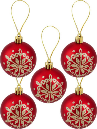 Набор шаров  цвет красный  60 мм 20 шт+ верхушка 1шт