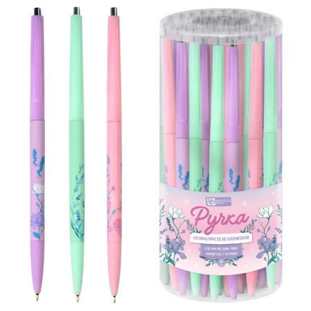 Ручка шариковая авт. с рис. Феникс + "ФЛОРИСТИКА" 0,38мм синяя, ассорти