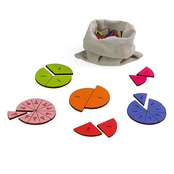 Игра развивающая "Дроби" 3+ (дерево) Сибирские Игрушки