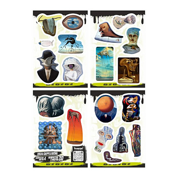 Набор наклеек  4 листа "Эпоха Сюрреализма" (20 шт) Nalepking