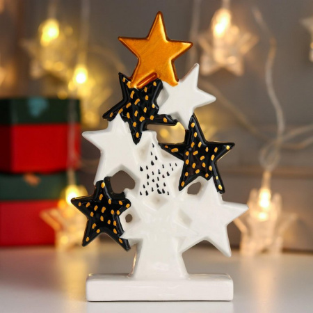 Сувенир новогодний "Ёлочка из звёзд" 17хх10,5х3,2 см, керамика