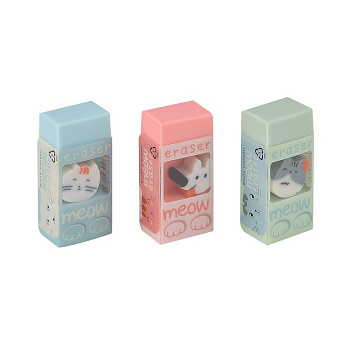 Ластик Bruno Visconti "Meow", 3 цвета