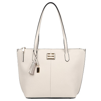 Сумка женская FABRETTI 42х29х13 см, нат. кожа, бежевый