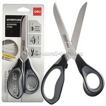 Ножницы 210 мм пластмас. эргоном. рукоятка c резиновыми вставками Deli