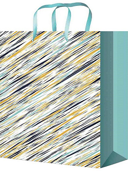 Пакет бумажный 18*23см ламинированный "Полоски"