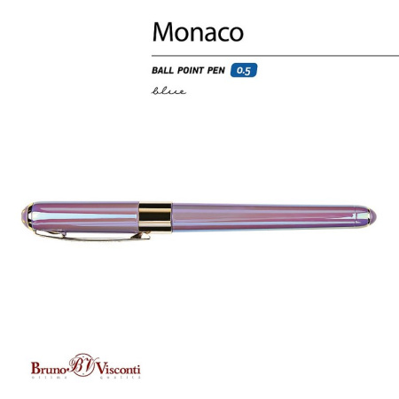 Ручка шариковая Bruno Visconti "Monaco Pearl" 0,5мм синяя (лавандовый корпус)