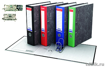 Папка-регистратор А4 50мм ErichKrause, метал. окантовка, "под мрамор", черный торец