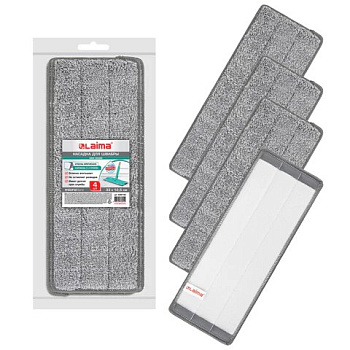 Моп для швабры ЛАЙМА (микрофибра) 33*12,5 см, (4шт/уп)