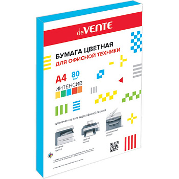 Бумага "deVente" 80г/м2 А4, 100 лист/уп, синий интенсив