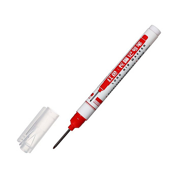 Маркер с удлиненным наконечником перманентный 0,7 мм круглый, красный