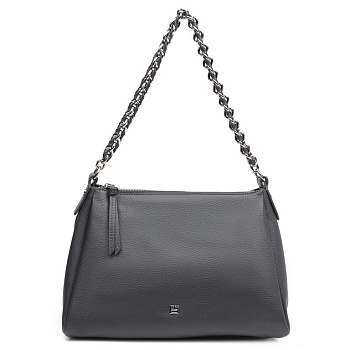 Сумка женская FABRETTI 30х22х14 см, нат. кожа, серый