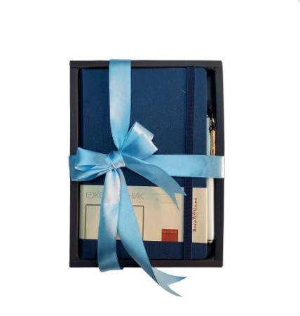 Набор подарочный BrunoVisconti "MONACO" (ТЁМНО-СИНИЙ ЕЖЕДНЕВНИК А5 + РУЧКА)