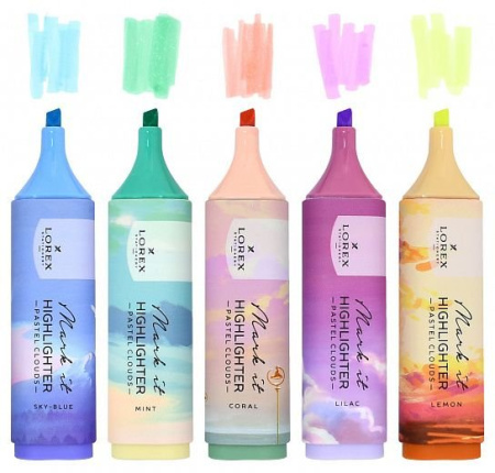 Текст-маркер LOREX "PASTEL CLOUDS" 1-5 мм (ассорти)