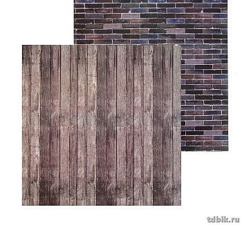 Фотофон двухсторонний "Кирпич-доски" 45*45см