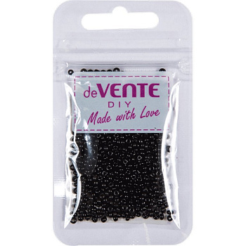 Бисер круглый d=2 мм., 10гр/уп., цв. черный deVENTE "Opaque"