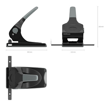 Дырокол мощный до 70л метал. ErichKrause с линейкой черный