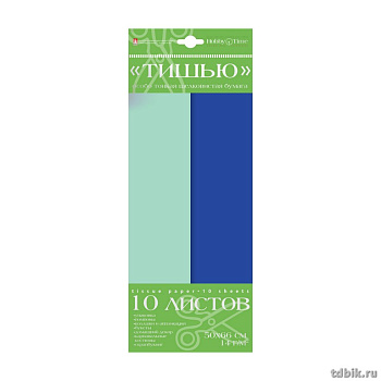 Набор цв. бумаги Тишью 10 листов, цв. синий/мятный