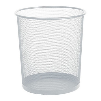 Корзина для бумаг металлическая 13л, серая deVENTE, круглая