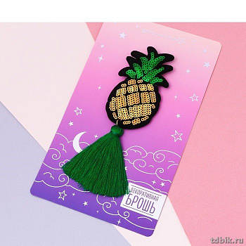 Значок текстиль с кисточкой "Ананас"