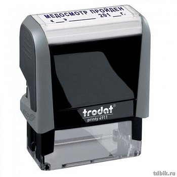 Штамп самонаборный  3 стр 38х14 мм 1 касса Trodat, корпус серый