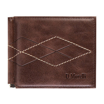 Зажим для денег D.Morelli "БОНД" нат.кожа, коричневый