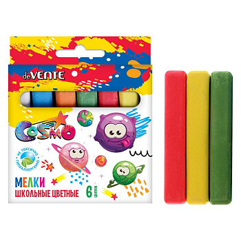 Мел школьный цветной  6шт. "Cosmo" deVENTE