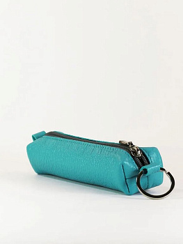 Футляр для ключей  D.Morelli "Монтана" из нат.кожи, на молнии, бирюзовый