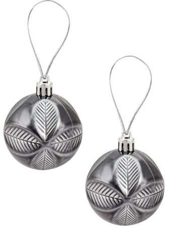 Набор шаров  цвет серебро  60 мм 12 шт "Метель" (ассорти)