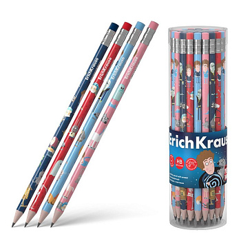 Карандаш ч/г HB с рис. ErichKrause "Приключения Пети и Волка" с ластиком