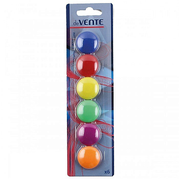 Магниты диаметр 30 мм  (6шт/уп) цветные deVENTE