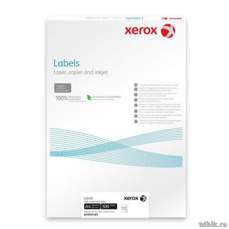 Этикетки самоклеящиеся А4 99*93, 6 этикеток, скругл. края, белые, Xerox