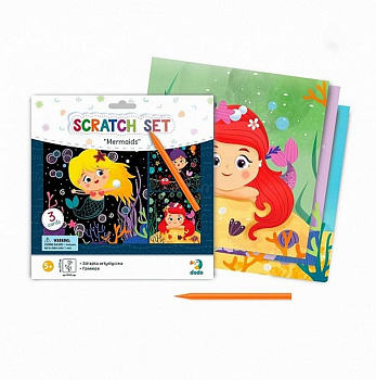 Гравюра 23*23см цветная "Русалки" DODO (3шт/уп)