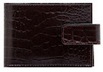 Визитница Faetano "Геккон"  с хлястиком, нат. кожа, цвет бордо