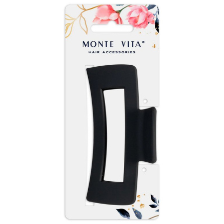 Краб для волос 10,5 см soft touch черный MONTE VITA