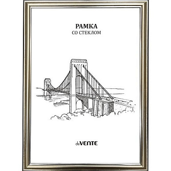 Рамка для фотографий 21*30 см пластик цв. серебро (вставка стекло) deVENTE (багет 21мм)