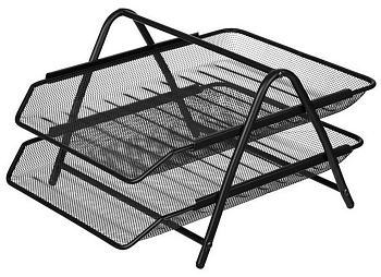 Лоток горизонтальный металл. двойной черный Attache