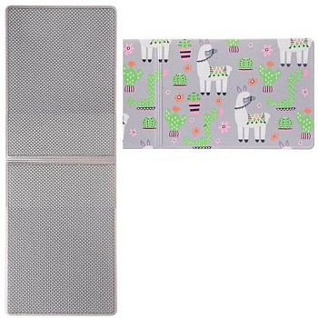 Обложка для студенческого билета из ПВХ  7,8*21,6  "Ламы серые"